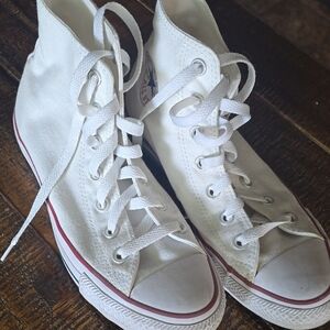 Converse White High-Top Sneakers with Canvas Upper